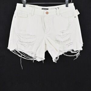 DL1961 Karlie Boyfriend Jean Shorts Womens Size 27 White Distressed Denim Cotton